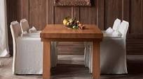 slipcovered dining chairs