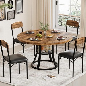 round dining table and chairs