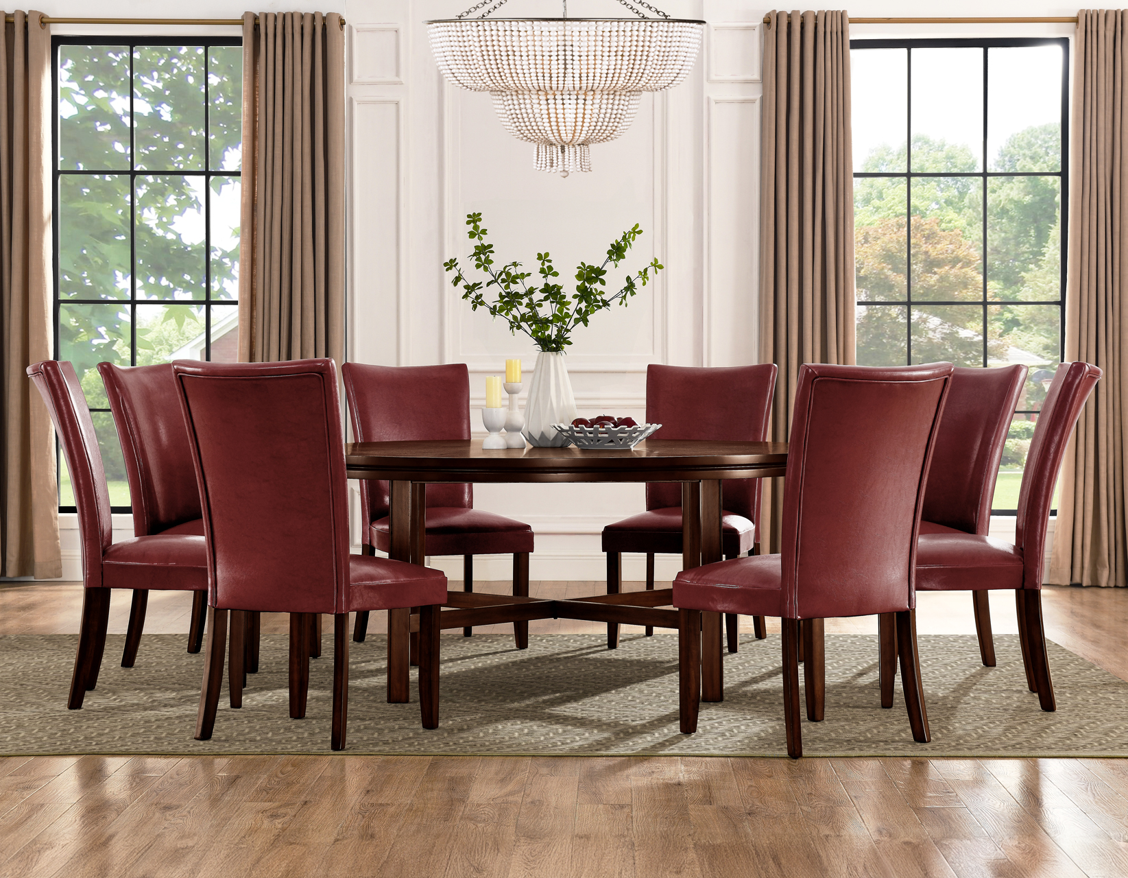 round dining table and chairs