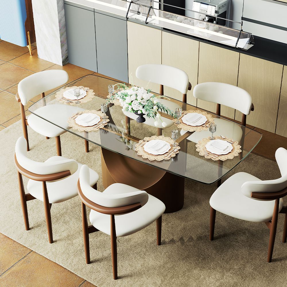 glass top dining table set
