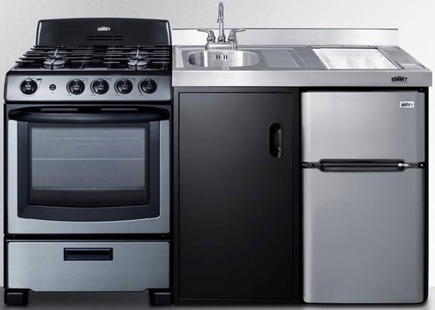gas stove and fridge